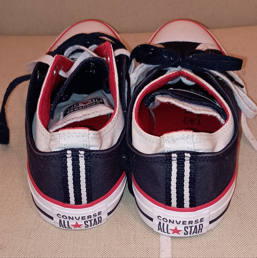 Converse Double All Star Blue Red White canvas Sneakers 10 - Picture 8 of 10